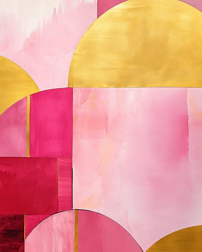 Modern und abstrakt in Rosa und Gold