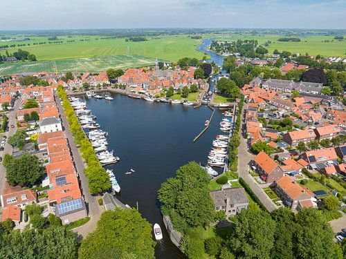 Vue aérienne de Blokzijl en été aux Pays-Bas
