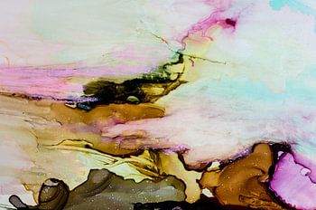 Macrofotografie turquoise roze bruin