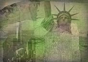 New York city Collage, green (voor andere kleuren zie album collages) van Anita Meis thumbnail
