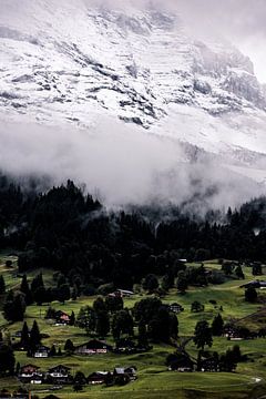 Verse sneeuw in Grindelwald, Zwitserland