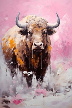 Bison in pink