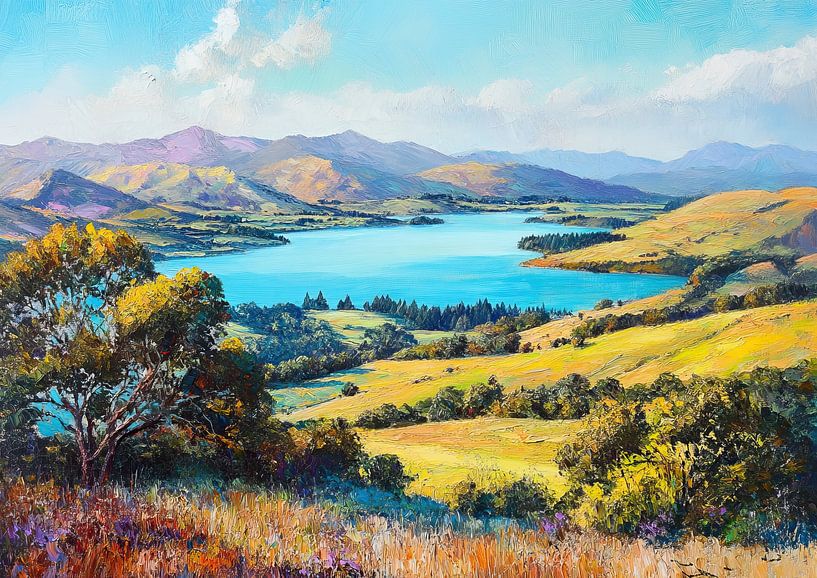 Neuseeland Kunst | Whispering Valleys von Abstraktes Gemälde