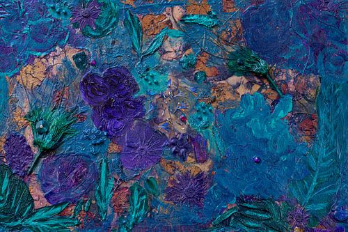 Collage-schilderij in aardetinten