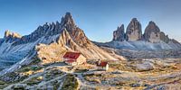 Dolomieten Alpenpanorama op de drie pieken in Zuid-Tirol