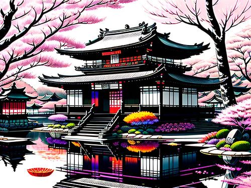 Tempelbloesems: een symbool van hoop tussen de kersenbomen