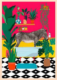 Een zebra in een trendy badkamer van Resin Std