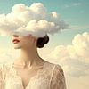 woman with head in clouds by Egon Zitter