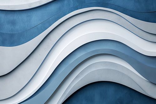 Abstracte kunst in blauwtinten