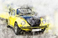 VW Beetle, yellow-black racer by Theodor Decker thumbnail