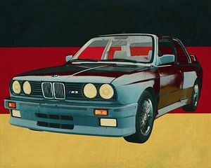 BMW E-30 M3 from 1991 and German flag by Jan Keteleer