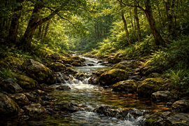 Pinselstriche der Wildnis – Wald im Hochsommer von Johannas Art Creations
