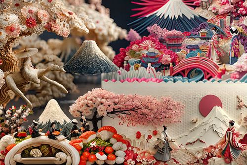 3D japan abstracte kunst