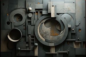 Abstraktes Relief aus Beton