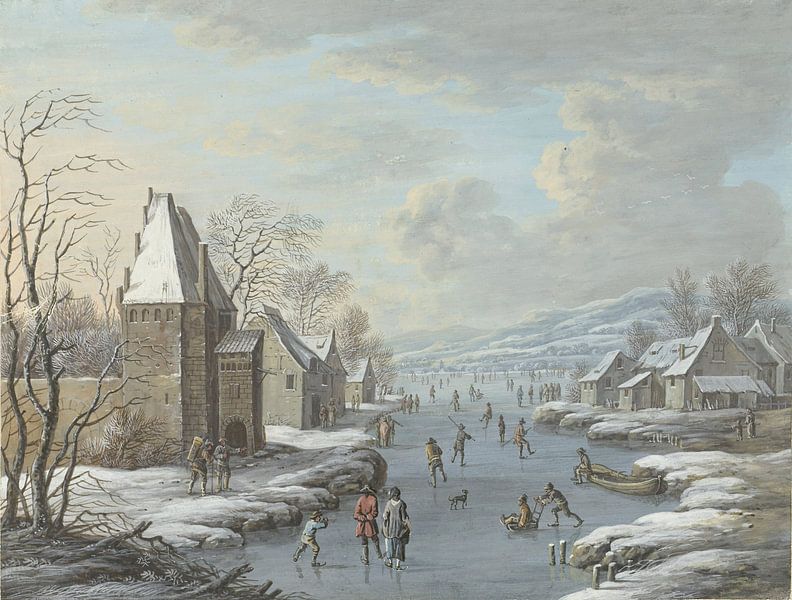 Winteruitzicht met ijsvermaak, Barbara Regina Dietzsch van Meesterlijcke Meesters