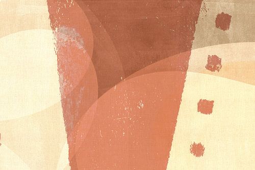 Abstracte vormen in terracotta en zachtgeel