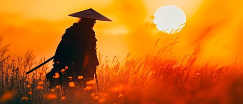 Samoerai bij zonsondergang