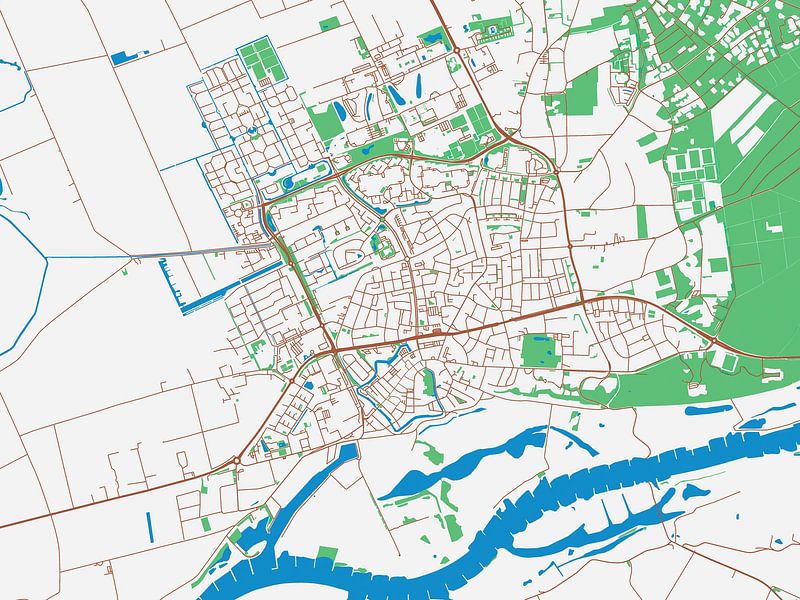 Map of Wageningen in the style Urban Ivory by De Kaartenwinkel