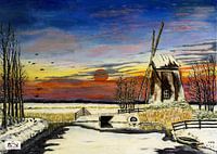 Holland Landschap. Winter in de polder.