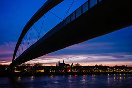 The Hoge Brug and Basilica of Our Lady in Maastricht by night by Studio Zwartlicht