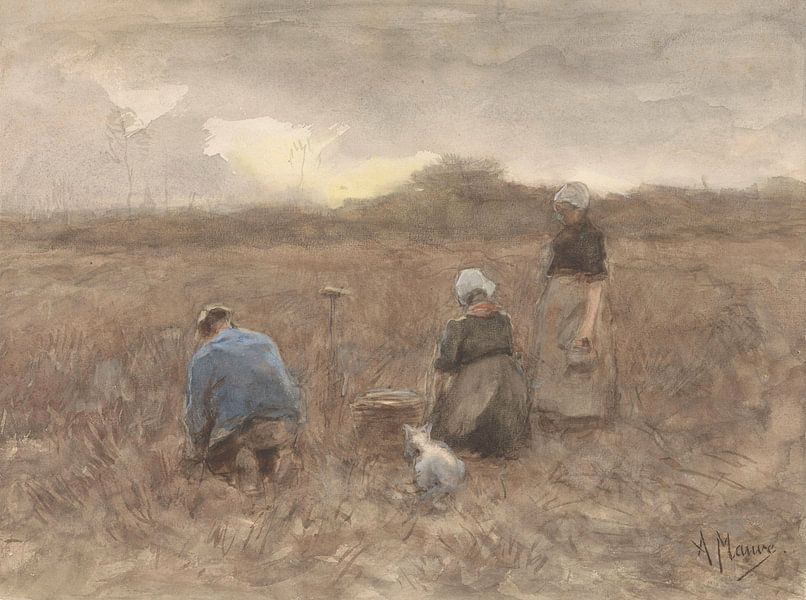Potato harvesters, Anton Mauve by Masterful Masters
