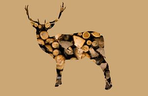 cerf en bois