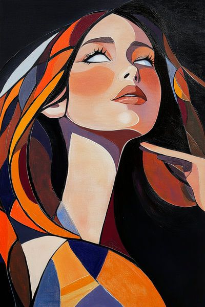 Farbenspiel der Schönheit – Porträtkunst von Poster Art Shop