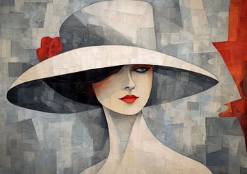 Lady with Hat 119.19 by Blikvanger Schilderijen