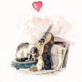 Muzikale kattenfamilie van Studio Nooks