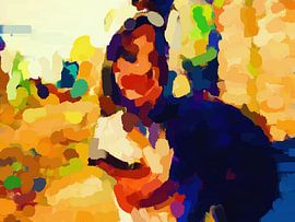 Girl with dog by Judith Robben