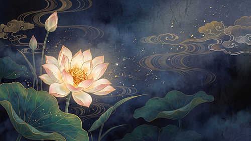 Japan – Mondbeschienener Lotusfluss – Gelassenheit