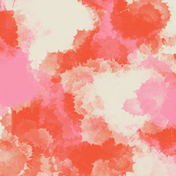 Fröhliche Farben. Abstrakte Illusionen in Rot, Rosa und Weiß. von Dina Dankers