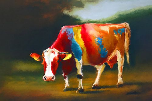Koe art olieverf look