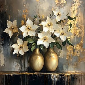 Abstrakte Blumen Gold