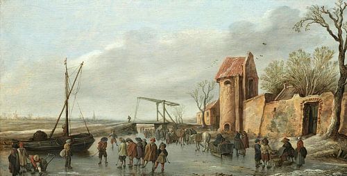 Een scène op het ijs, Jan van Goyen