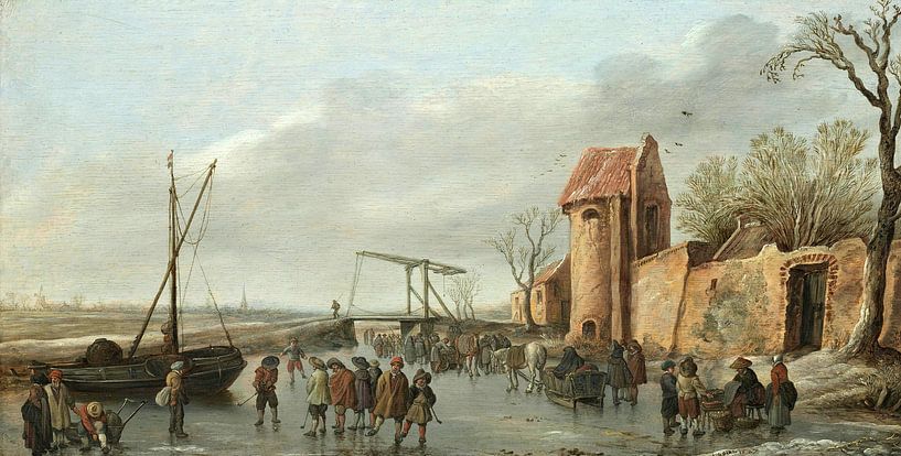 Een scène op het ijs, Jan van Goyen van Meesterlijcke Meesters