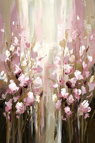 Abstracte bloemen in pastelkleuren