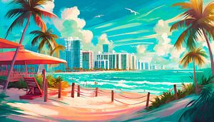 Miami Beach in Vintage van Mustafa Kurnaz
