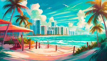 Miami Beach in Vintage by Mustafa Kurnaz