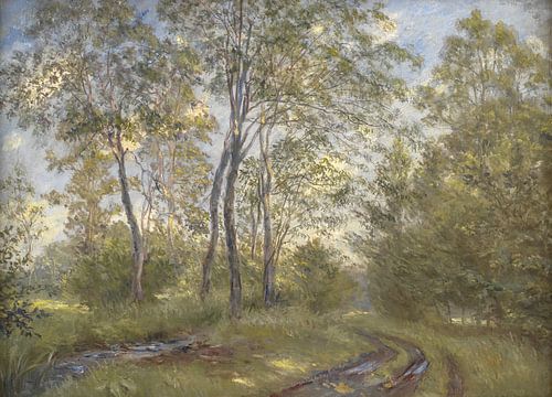 Een rivier bij kasteel Meilgård, Jutland, Theodor Philipsen