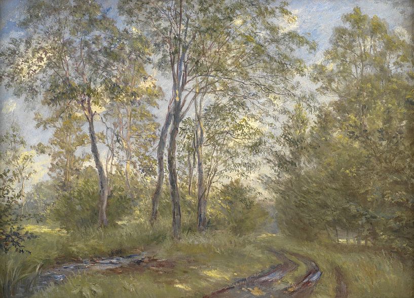Een rivier bij kasteel Meilgård, Jutland, Theodor Philipsen van Meesterlijcke Meesters