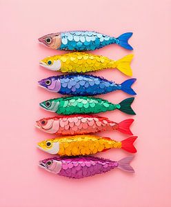 Bunte Gruppe von Fischen