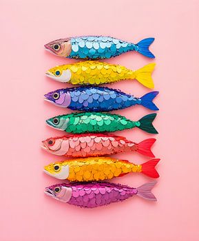 Kleurrijke groep vissen