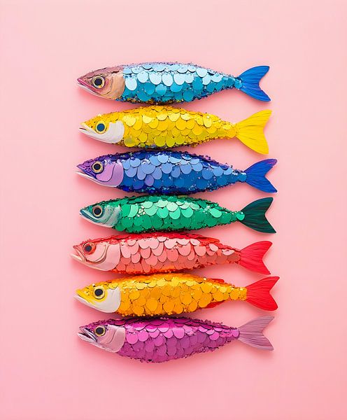 Colourful group of fish by But First Framing