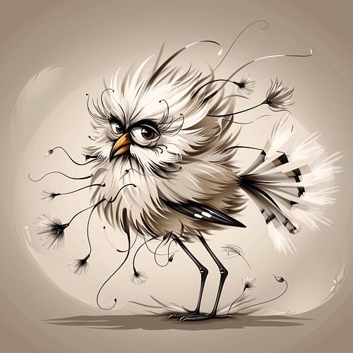Everywhere Fluffy - I'm a Fluffy | Funny Bird Illustration