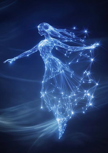 Het sterrenbeeld Maagd "Kosmische elegantie: Maagd in de zee van sterren"