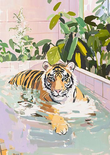Tijger in bad