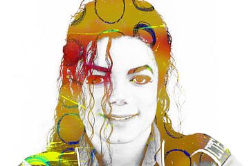 Michael Jackson Abstract Modern Portret van Art By Dominic