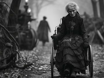 portrait einer Alten Frau im Rollstuhl in den 30er Jahren von Animaflora PicsStock
