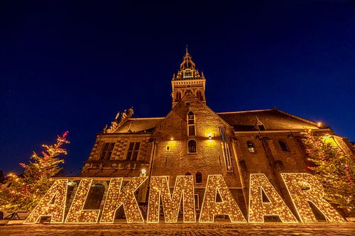 De Waag met feest verlichting van peterheinspictures